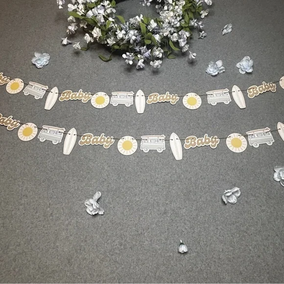 Baby Shower Decor “Baby on Board” includes 2 Banners & a Cake Topper - Picture 5 of 14